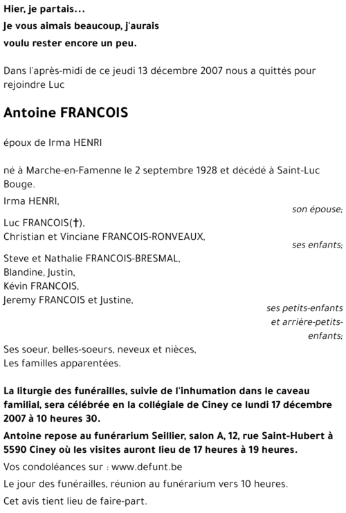 Antoine FRANCOIS