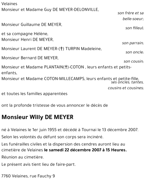 Willy DE MEYER