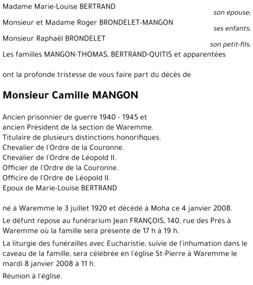 Camille MANGON