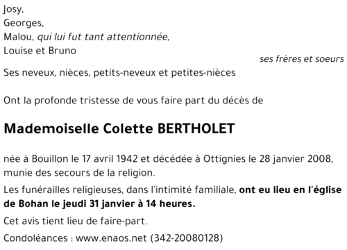Colette BERTHOLET