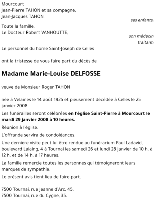 Marie-Louise DELFOSSE