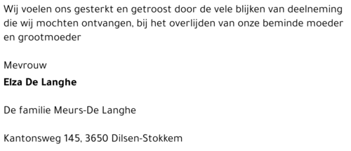 Elza De Langhe