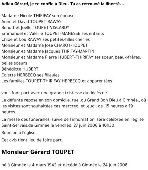 Gérard TOUPET