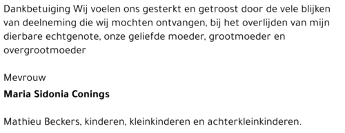 Maria Sidonia Conings