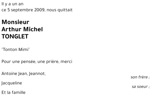 Arthur Michel TONGLET