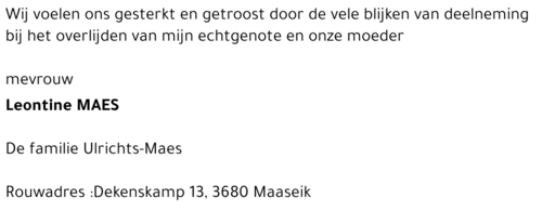 Leontine Maes