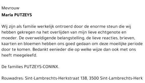 Maria PUTZEYS