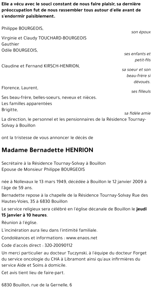 Bernadette HENRION