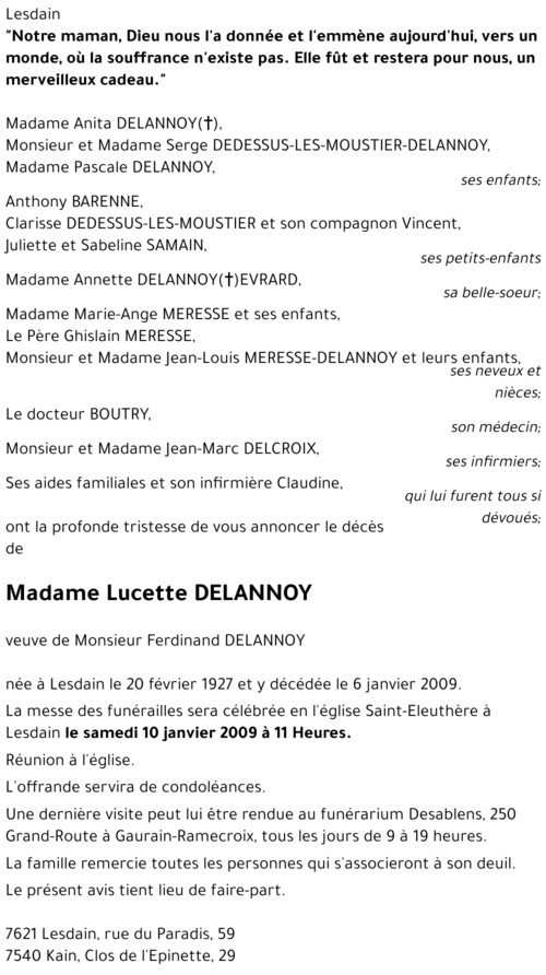 Lucette DELANNOY
