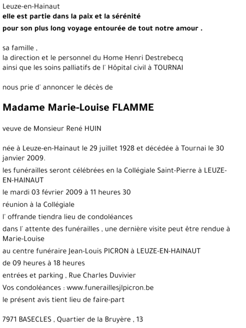 Marie-Louise FLAMME