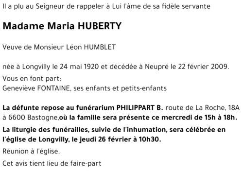 Maria HUBERTY