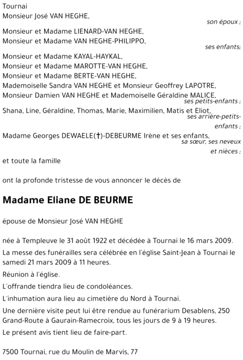 Eliane DE BEURME