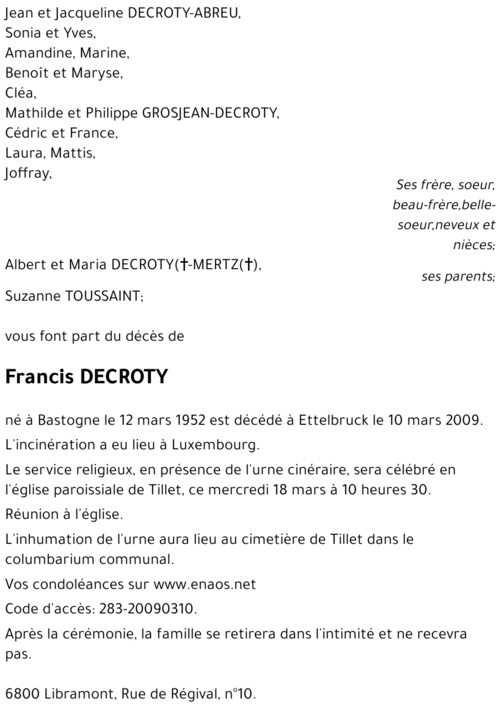 Francis DECROTY