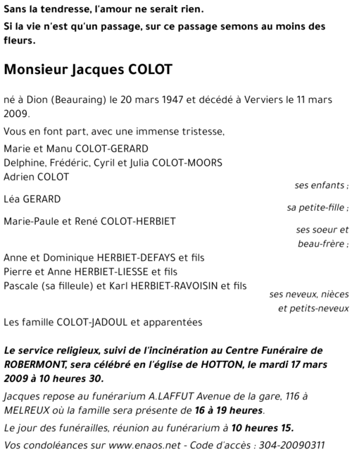 Jacques COLOT