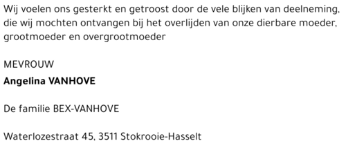 Angeline VANHOVE