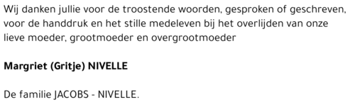 Margriet (Gritje) Nivelle