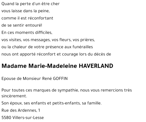 Marie-Madeleine HAVERLAND