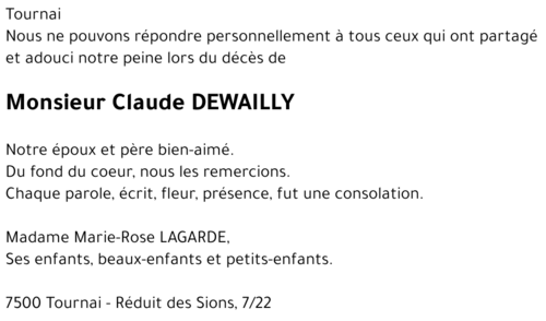 Claude DEWAILLY