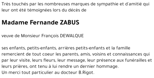 Fernande ZABUS