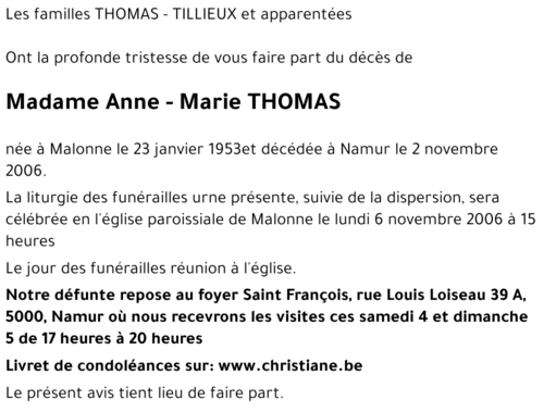 Anne - Marie THOMAS