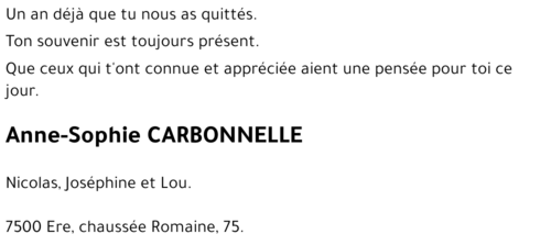 Anne-Sophie CARBONNELLE