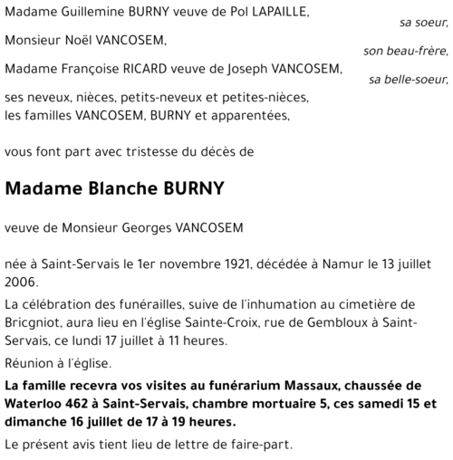 Blanche BURNY