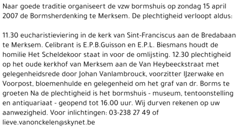 Bormshuis Bormsherdenking