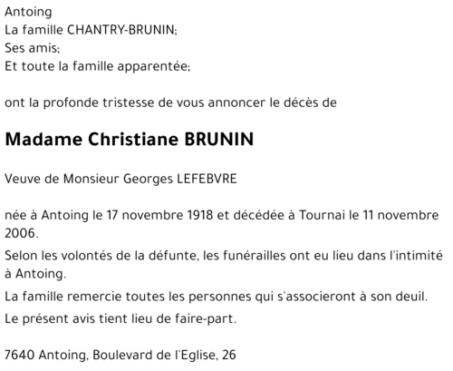 Christiane BRUNIN