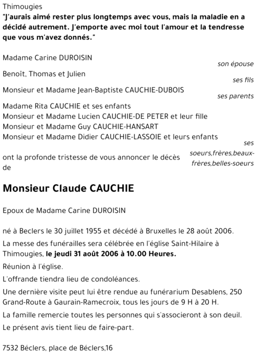 Claude CAUCHIE