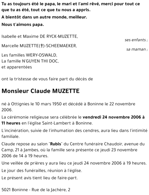 Claude MUZETTE