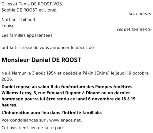 Daniel DE ROOST
