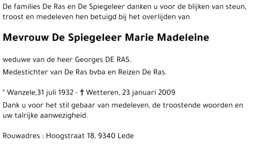 De Spiegeleer Marie Madeleine