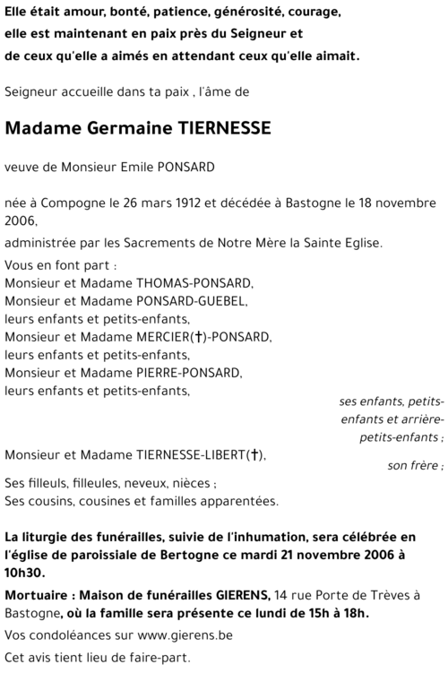 Germaine TIERNESSE