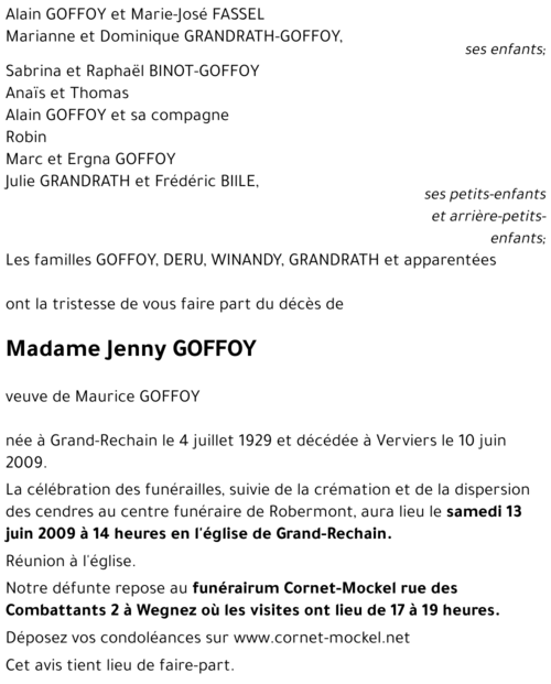 Jenny GOFFOY