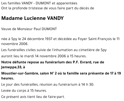 Lucienne VANDY
