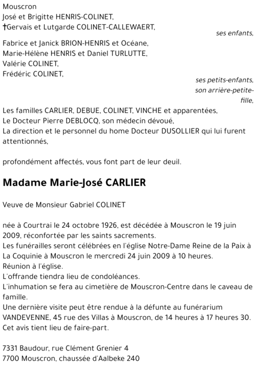 Marie-José CARLIER