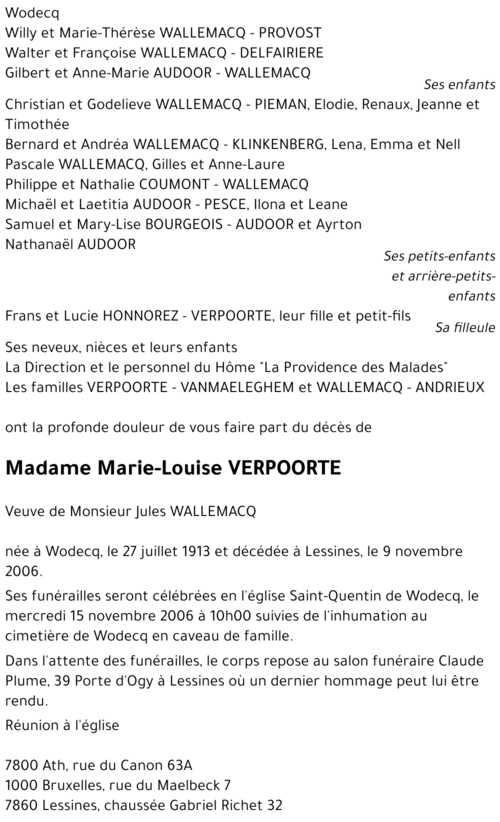 Marie-Louise VERPOORTE