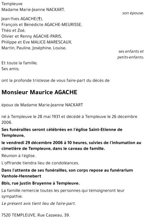 Maurice AGACHE
