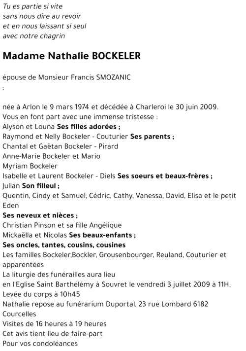 Nathalie BOCKELER