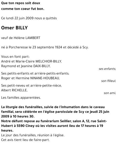 Omer BILLY