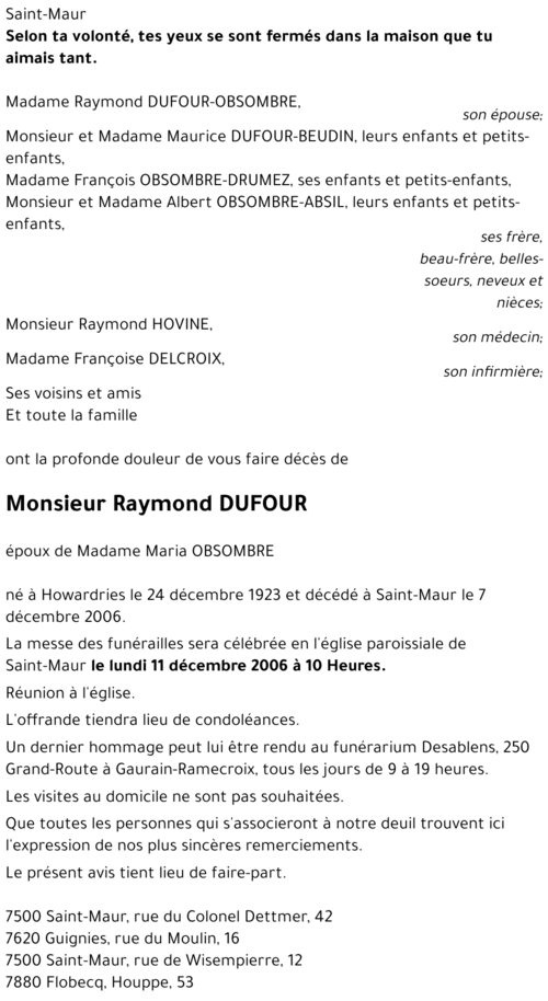 Raymond DUFOUR