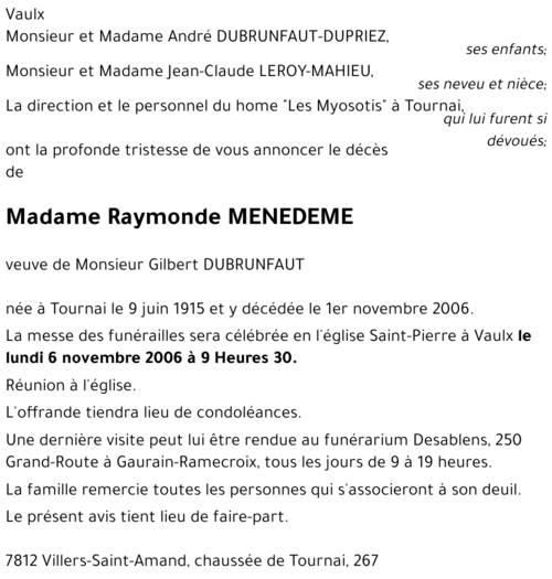 Raymonde MENEDEME