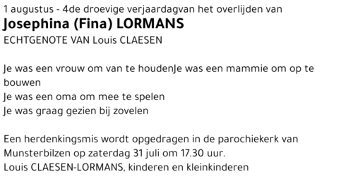 Josephina (Fina) Lormans