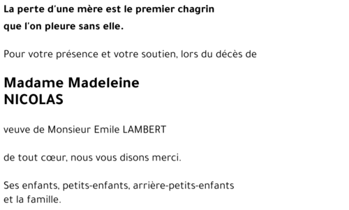 Madeleine NICOLAS