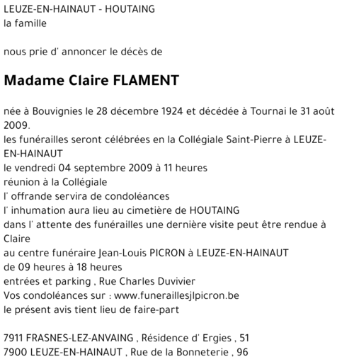 Claire FLAMENT