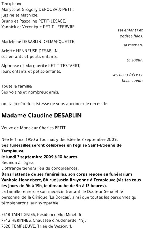 Claudine DESABLIN