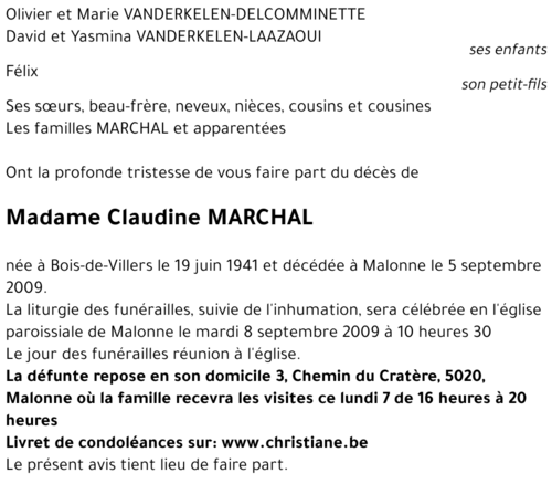 Claudine MARCHAL