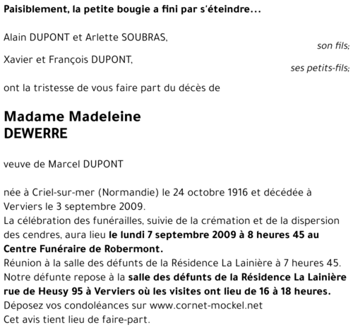 Madeleine DEWERRE