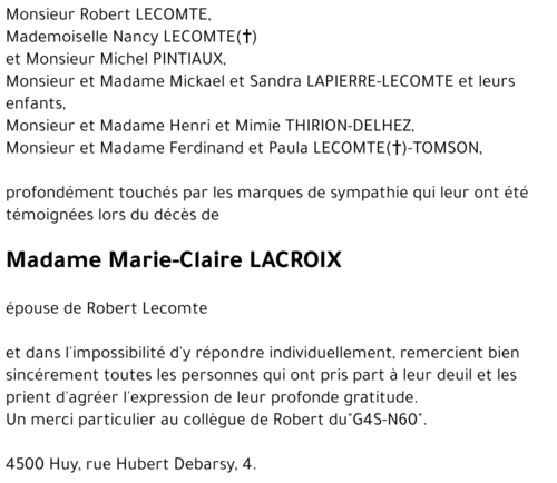Marie-Claire LACROIX