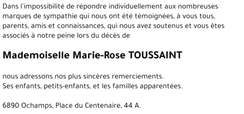 Marie-Rose TOUSSAINT